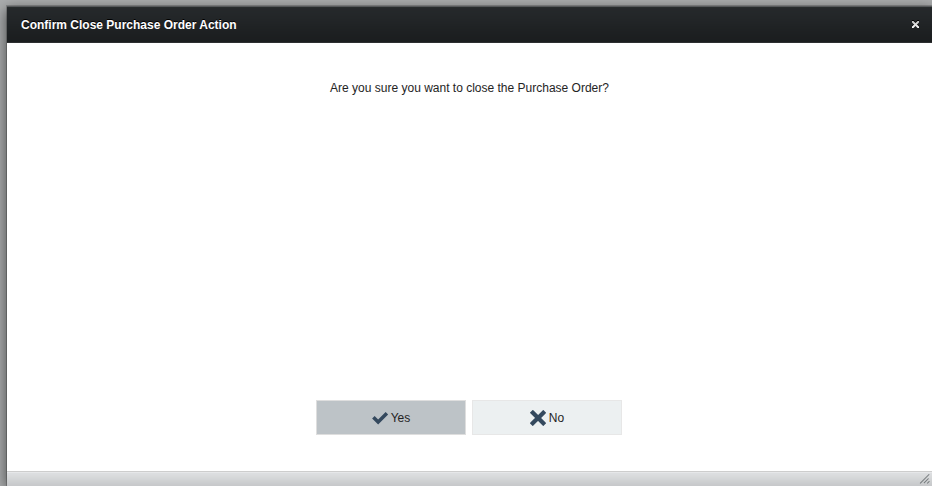 Confirm closing po