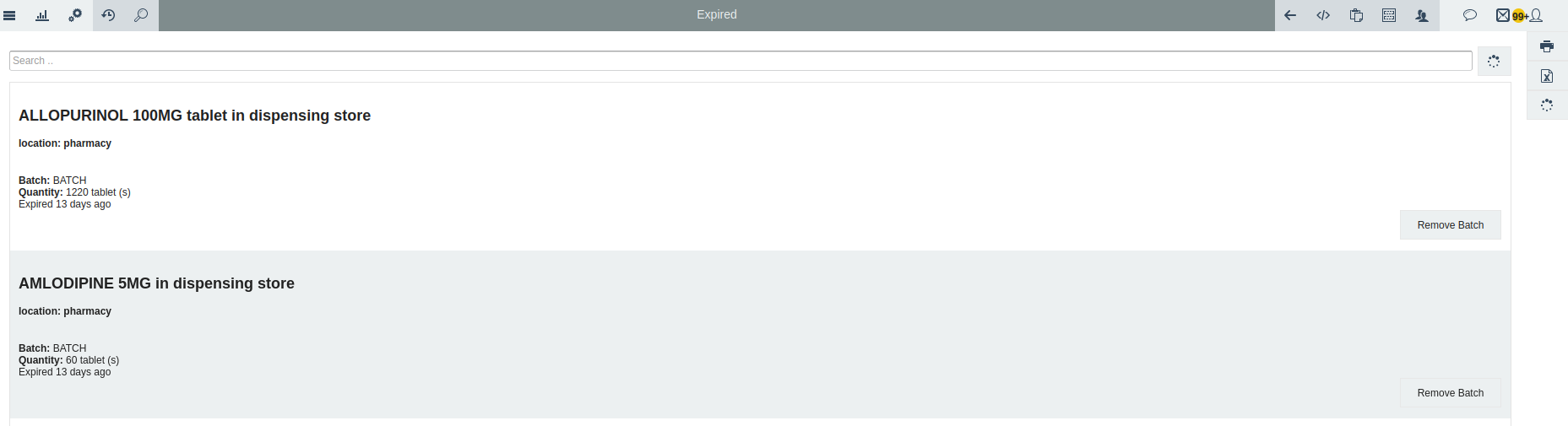 Expire report Expire report