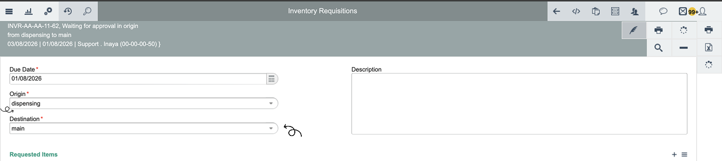 Inventory origin destination