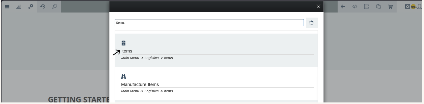 Select Items from the search results Select Items from the search results
