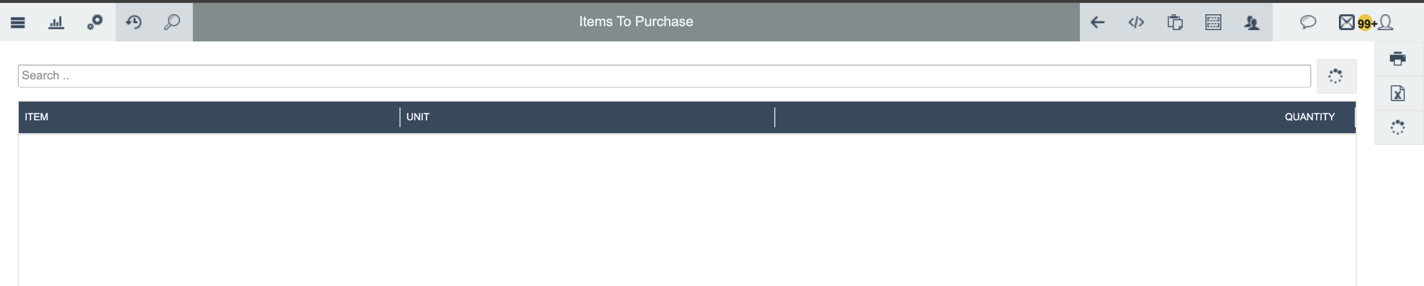 Items to purchase