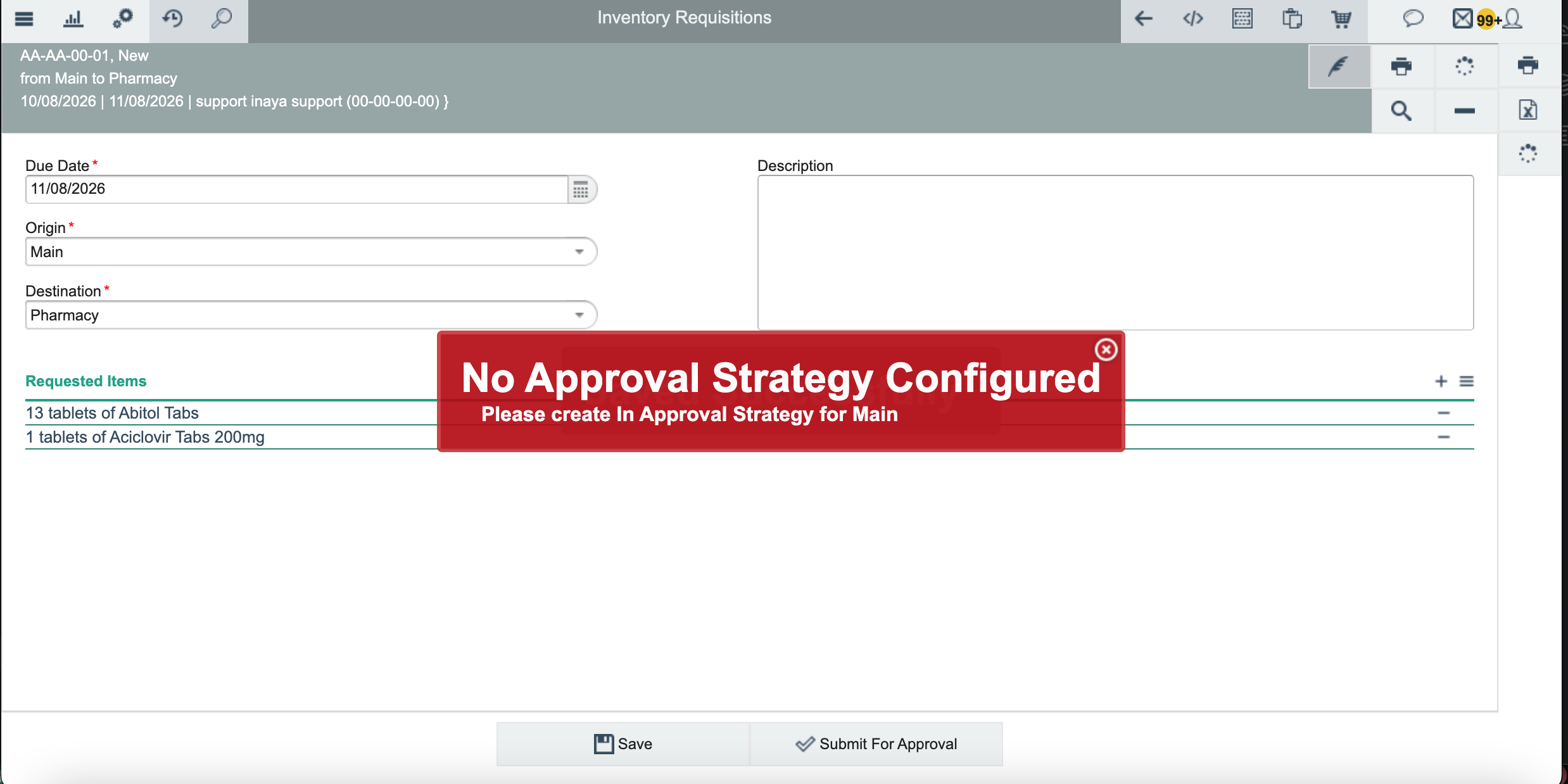No Approval Strategy Configured error