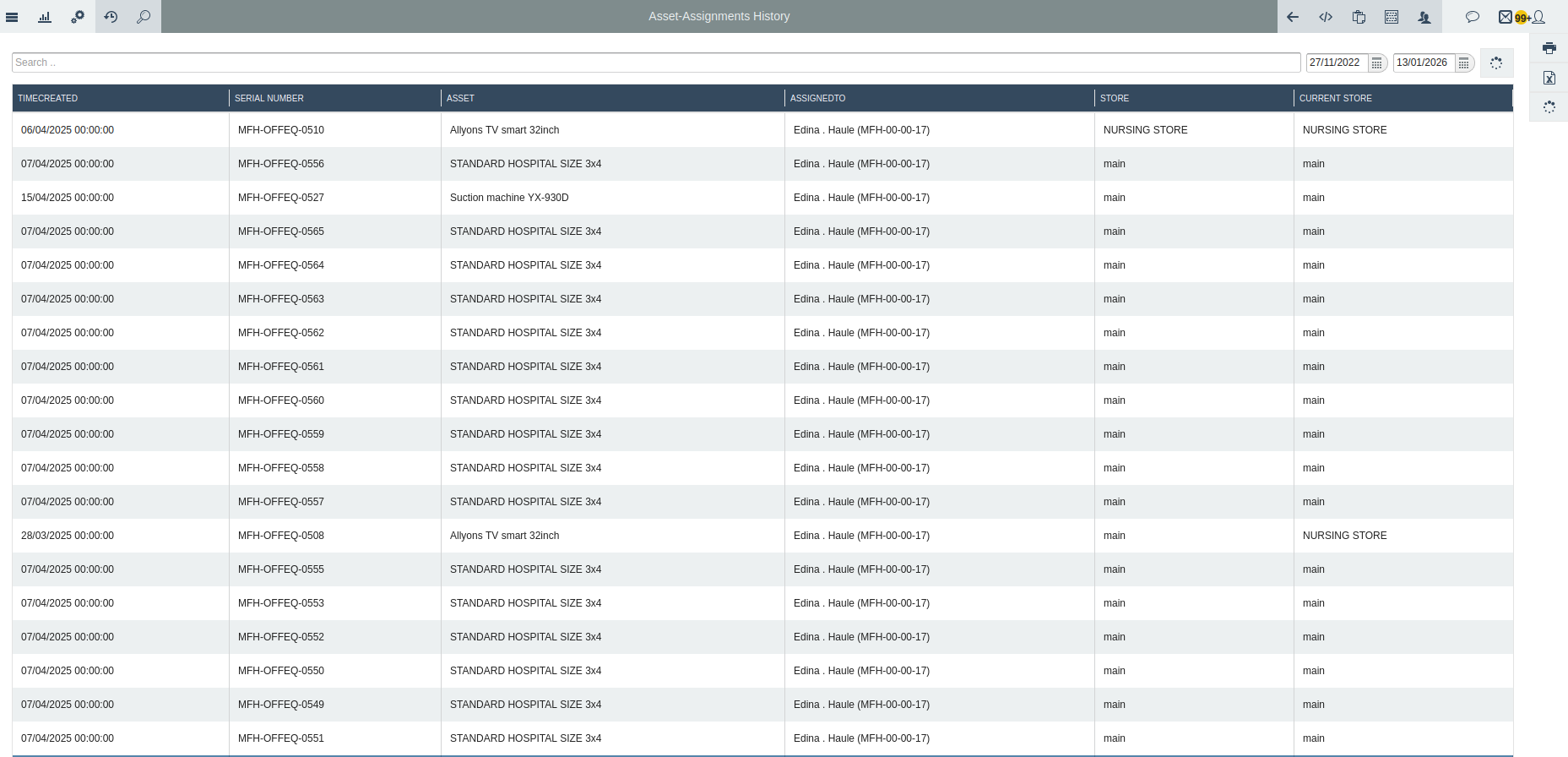 List of asset List of asset