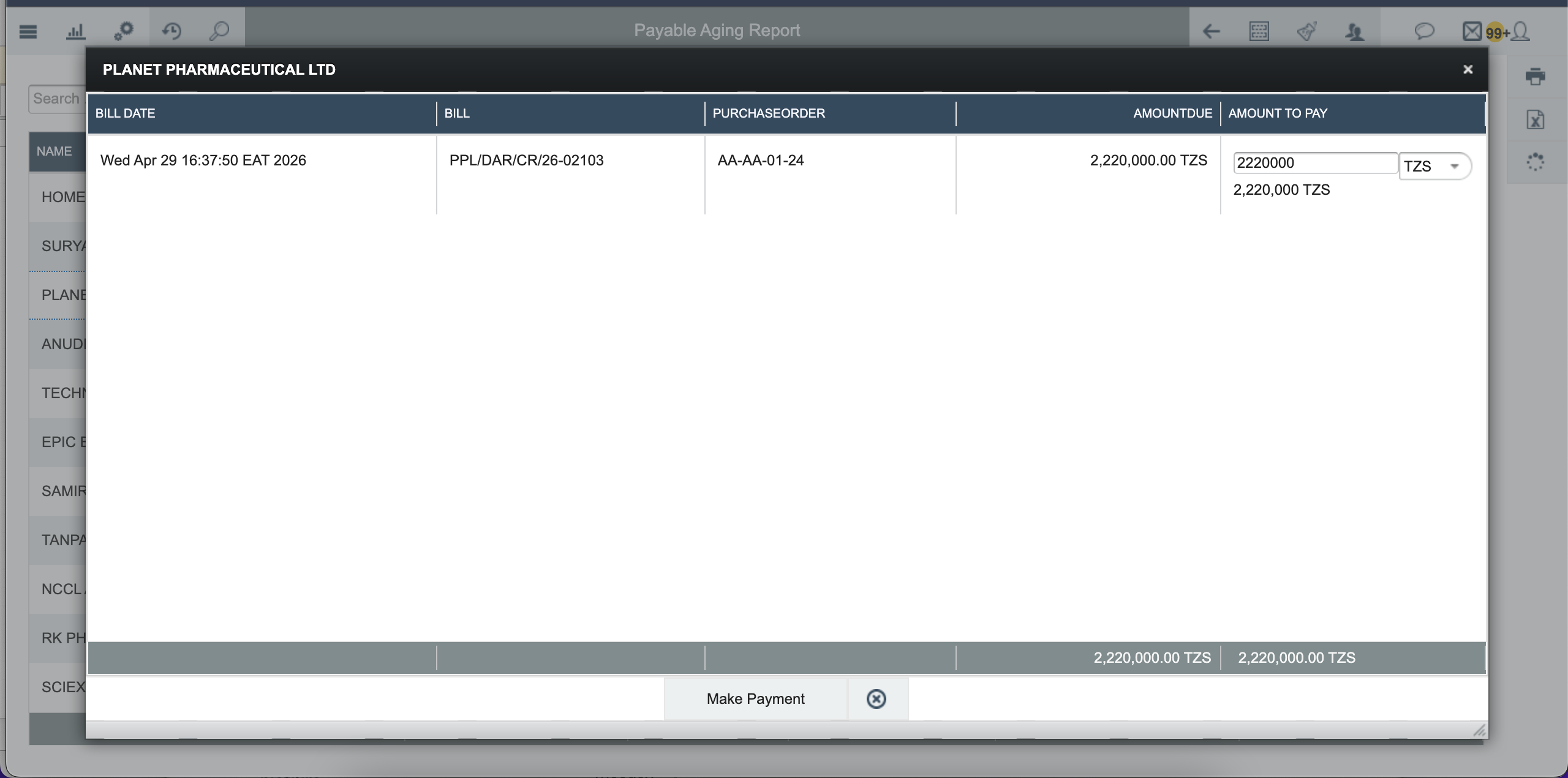 Make payment option