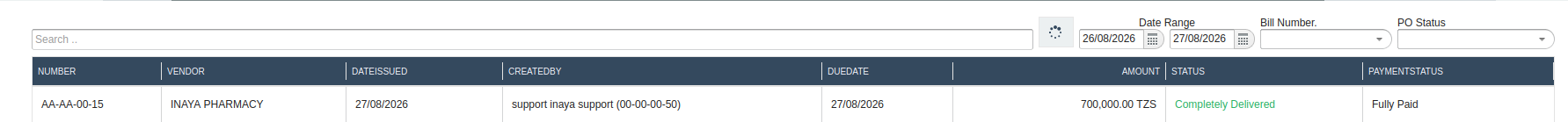 Po status fully paid