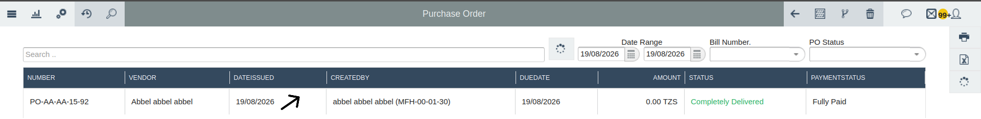 Procurement select po