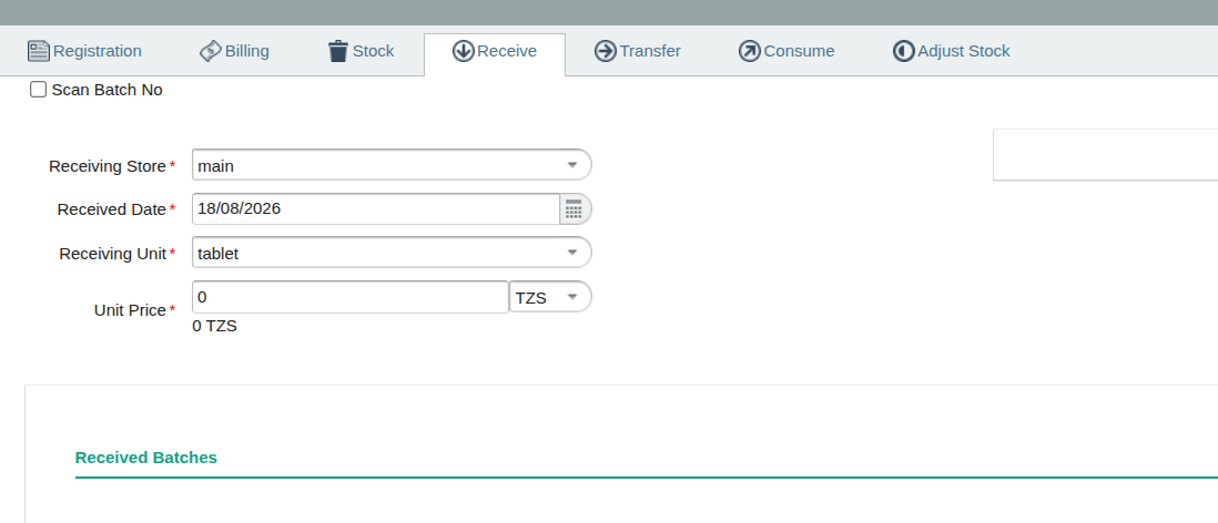 Select for item in panel