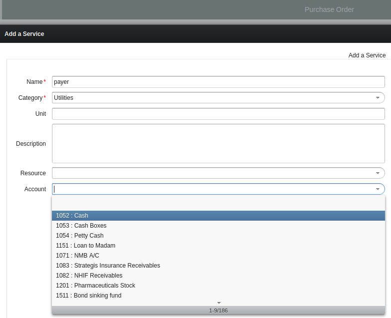 Register service with account