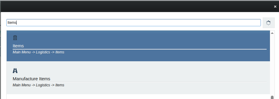 Select for item in panel