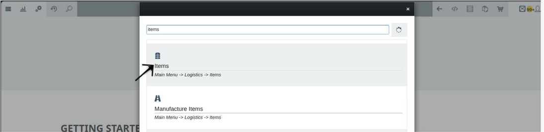 Select Items from the search results
