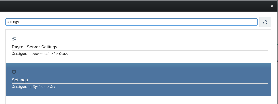 Search settings