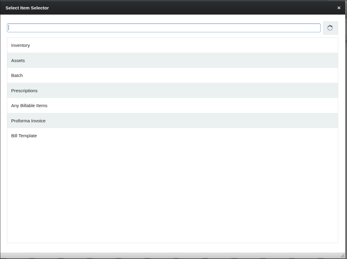 Select for item in panel