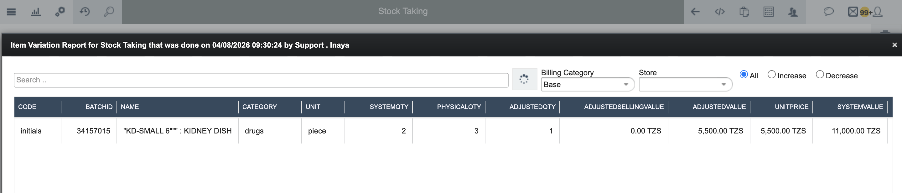Stock taking report