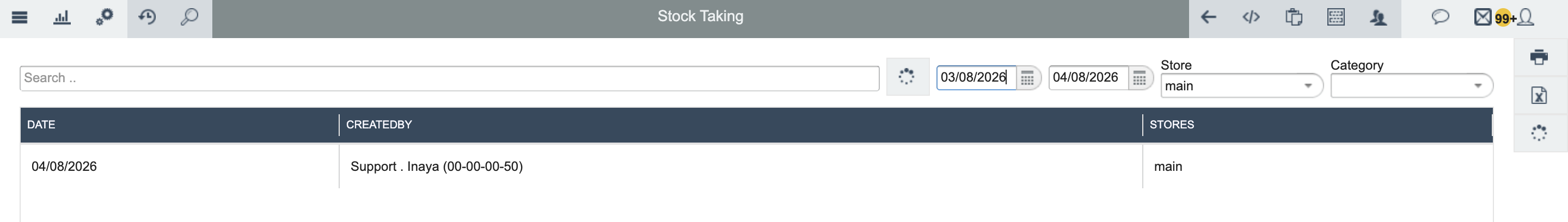 Stock taking upload