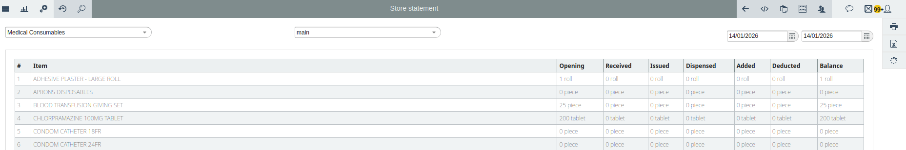 Store statement